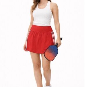 HALARA Red Active Skort with White Tag Detail